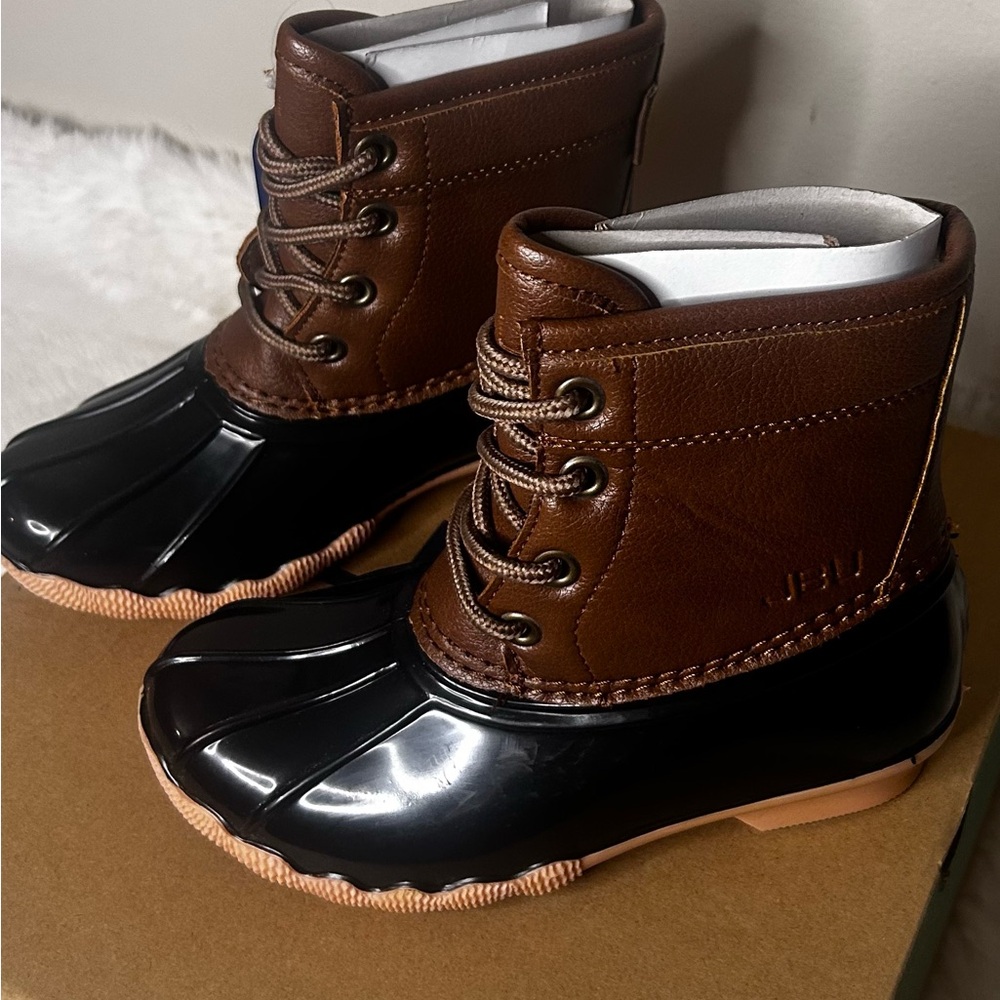 JBU Kids Black and Brown Rain Boots